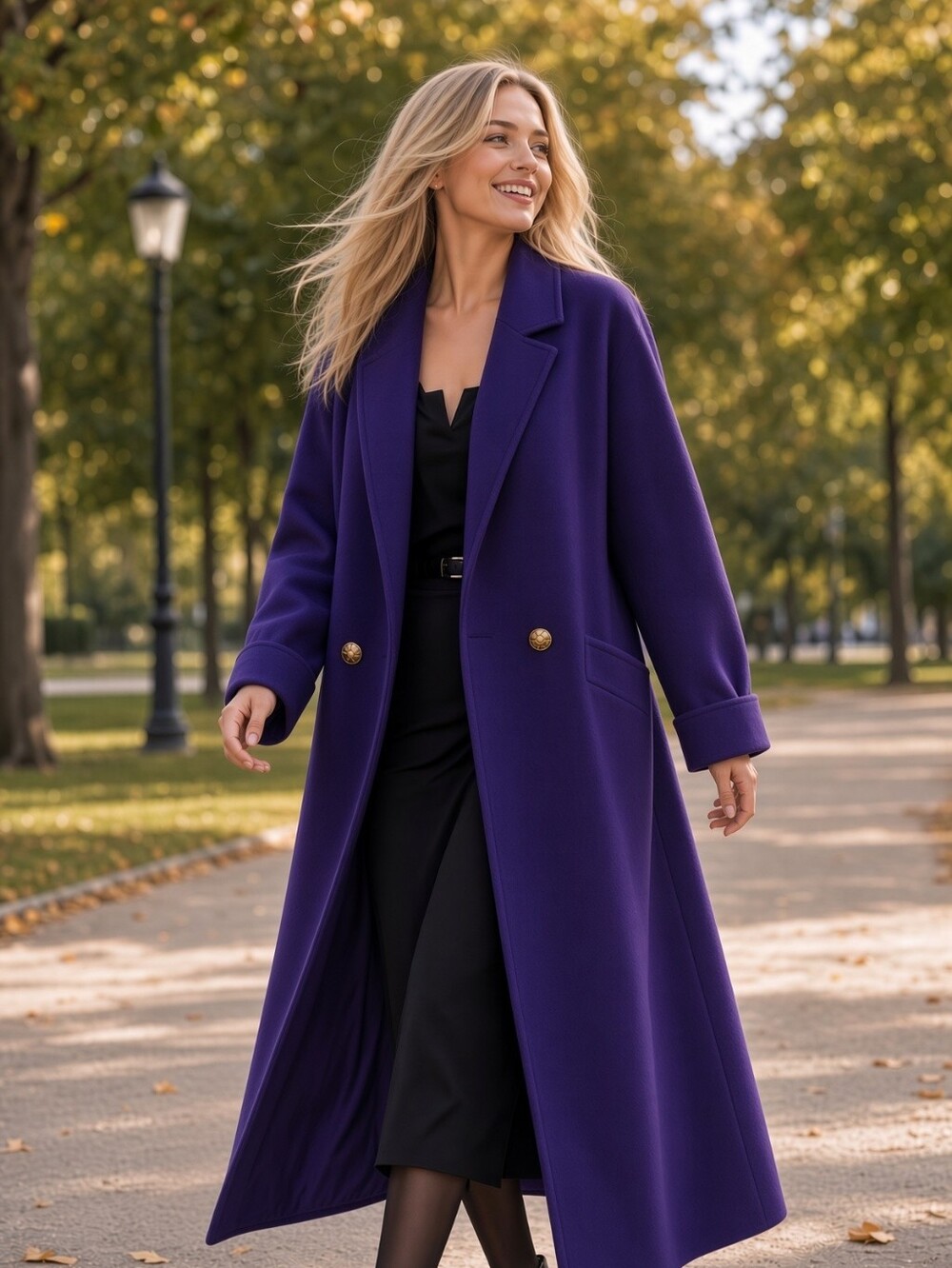 Vintage 80s Donnybrook Purple Wool Maxi Long Line Luxury Coat Size 10